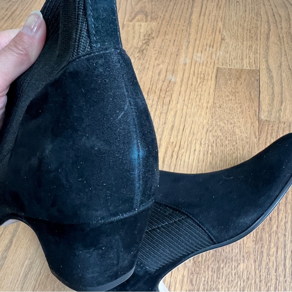 Eileen Fisher Muzy Pointed Knit Suede Ankle Booties Sz 7.5 - Picture 12 of 13